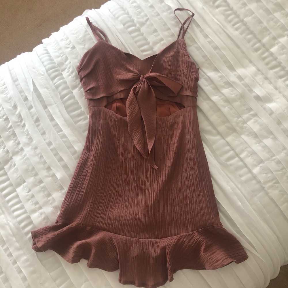 PP Tie Front Mauve Dress